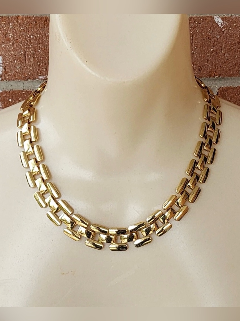 Vintage Cleopatra Links Choker Necklace - 18" Panther Link